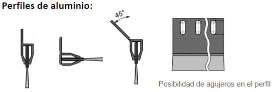 cepillo técnico industrial tira antiestática con perfil de aluminio