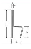 Perfil acero e inox para fijar cepillo strip burlete "H" Perfil acero e inox para fijar cepillo strip burlete "H"