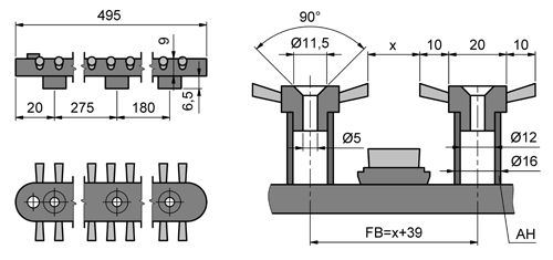SOB-TRW-K10 cepillo fijacion pared fondo largo